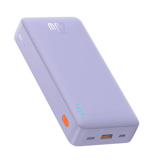💜 Baseus Airpow Power Bank 20000 mAh 20W violets - stilīgs lādētājs | Divvirzienu ātrā uzlāde | LiPo