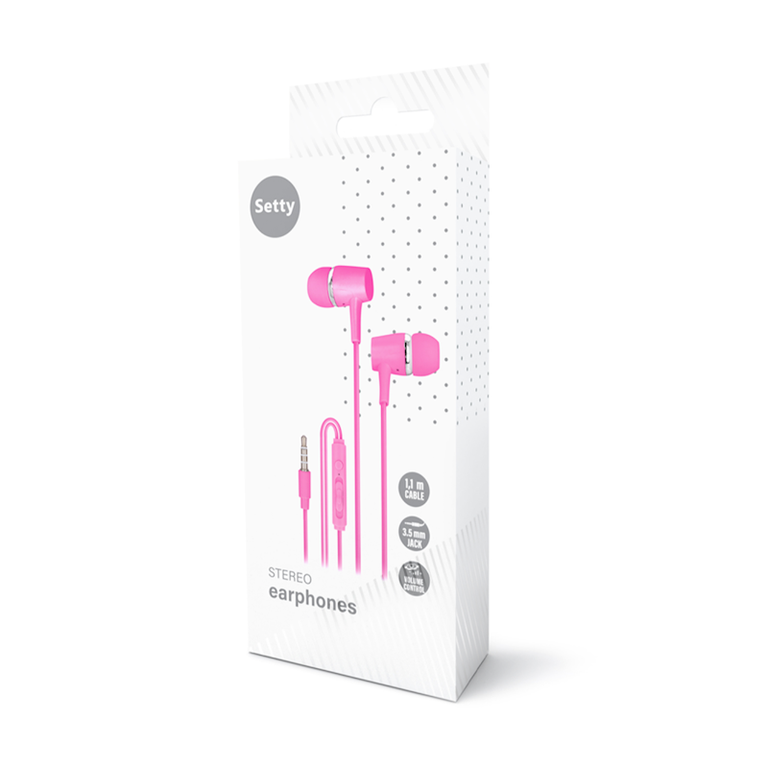 Wired headphones Setty SPD-J-26, pink