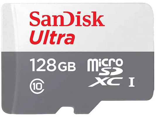 💾 SanDisk Ultra MicroSD 128 GB - 100 MB/s | Klasa UHS-I 10 | Rozwiązanie podstawowe | Z adapterem SD