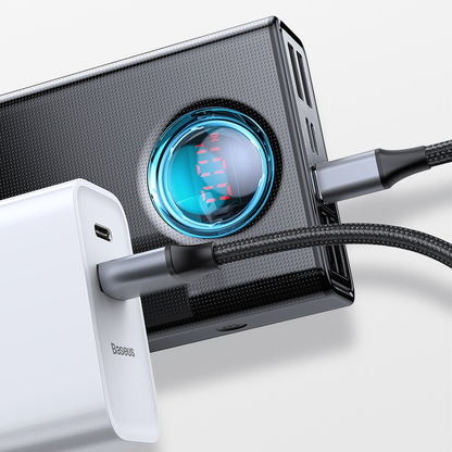 🔋 Baseus Amblight Power Bank 30000 mAh 65W melns - klēpjdatora lādētājs | USB-A + USB-C | LiPo