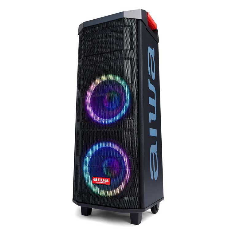 Aiwa KBTUS-608 Garso Sistema su 2 Belaidžiais Mikrofonais, 600 W | Karaoke Kolonėlė