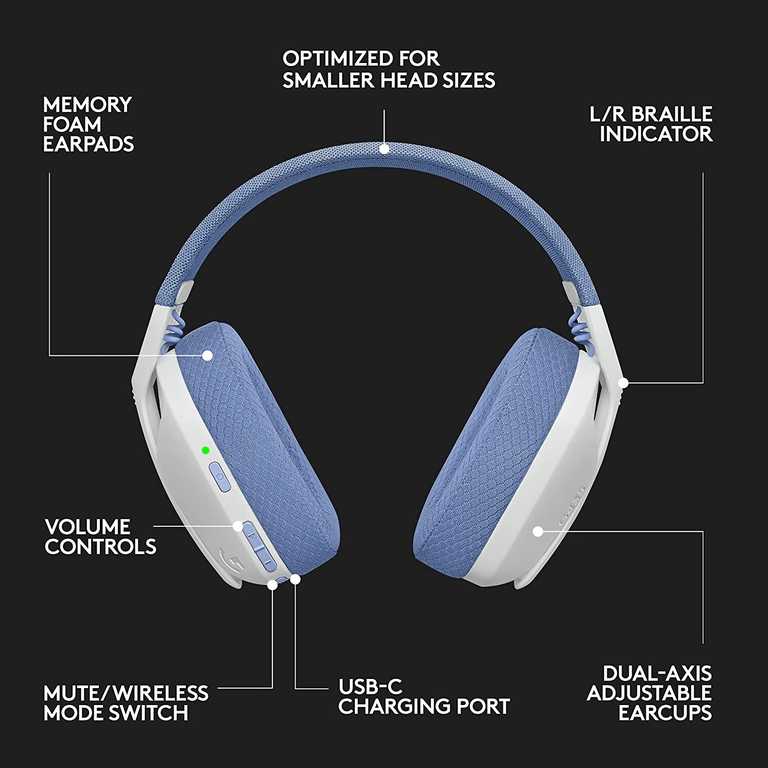 Logitech G435 belaidės žaidimų ausinės – „LIGHTSPEED“