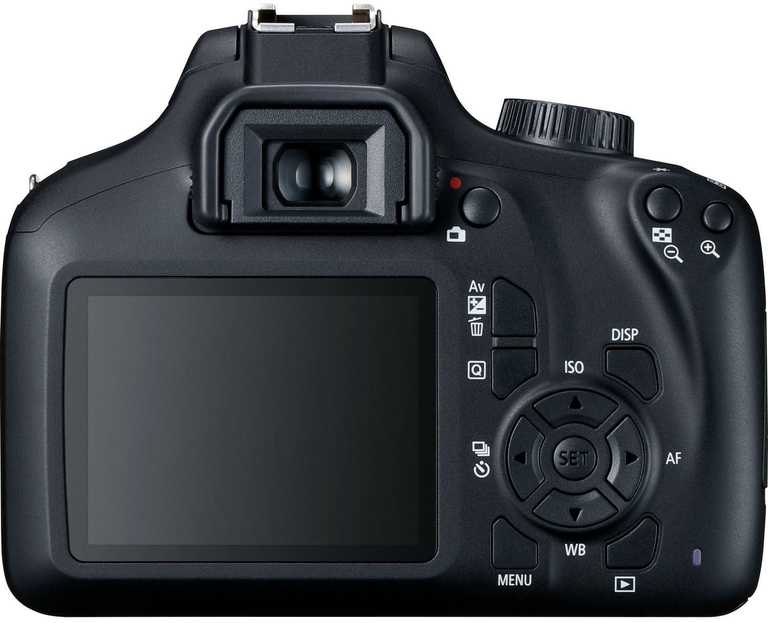 Canon EOS 4000D bezspoguļkamera — 18 MP digitālā spoguļkamera + 18–55 mm objektīva komplekts