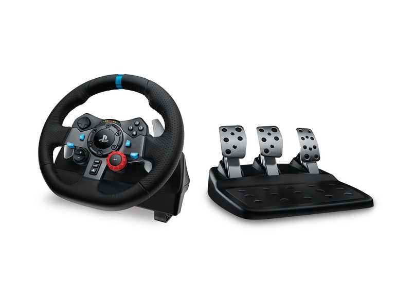 Logitech G29 sacīkšu spēļu stūre PS4/PC — spēka atgriezeniskā saite ar pedāļiem