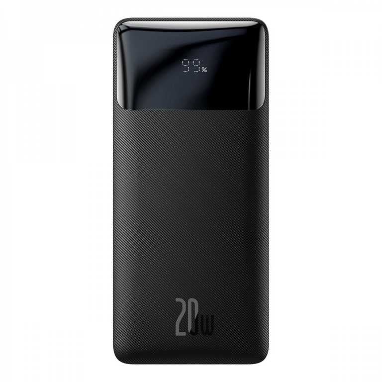Powerbank Baseus 20000 mAh 20 W, czarny – z ekranem | USB + USB-C | Li-ion | Niezawodne źródło energii
