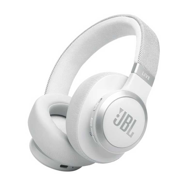 JBL Live 770NC bezvadu austiņas, melnas — patiesa adaptīvā trokšņu slāpēšana un 65 stundu akumulatora darbības laiks