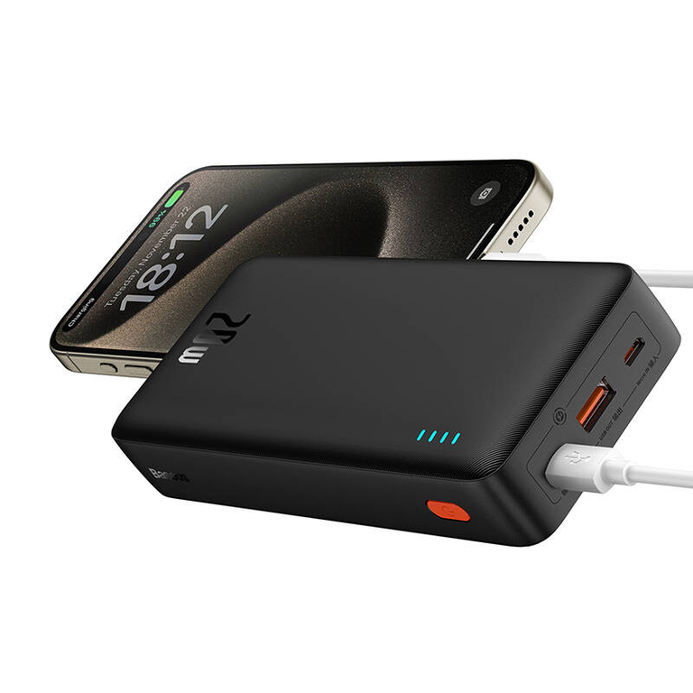 💜 Baseus Airpow Power Bank 20000 mAh 20W violets - stilīgs lādētājs | Divvirzienu ātrā uzlāde | LiPo