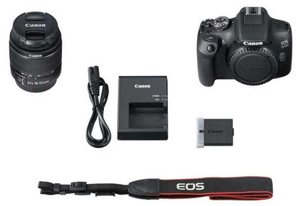 Canon EOS 2000D bezspoguļkamera — 24,1 MP digitālā vienobjektīva spoguļkamera + EF-S 18–55 mm IS komplekts