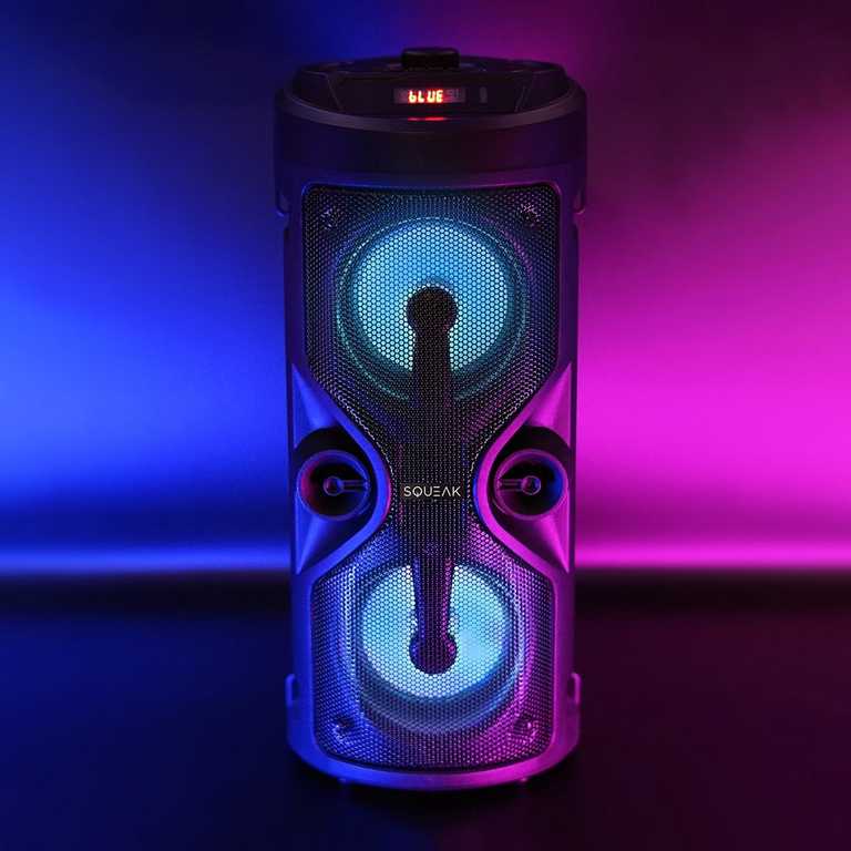 Squeak Harmony SQ1004 | Belaidė kolonėlė su disco apšvietimu, karaoke, 40 W