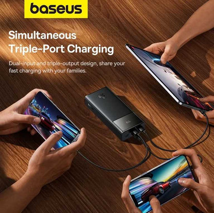 🔋 Baseus Star-Lord Power Bank 30000 mAh 30W melns - digitālais displejs | 4 stundu uzlāde | Li-Pol | PPXJ3030