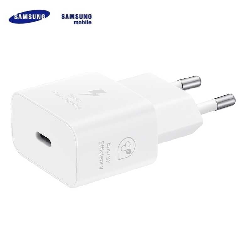 ⚡ Samsung EP-T2510NWEGEU 25W USB-C lādētājs, balts - īpaši ātra uzlāde | PPS | Kompakts | Oriģināls