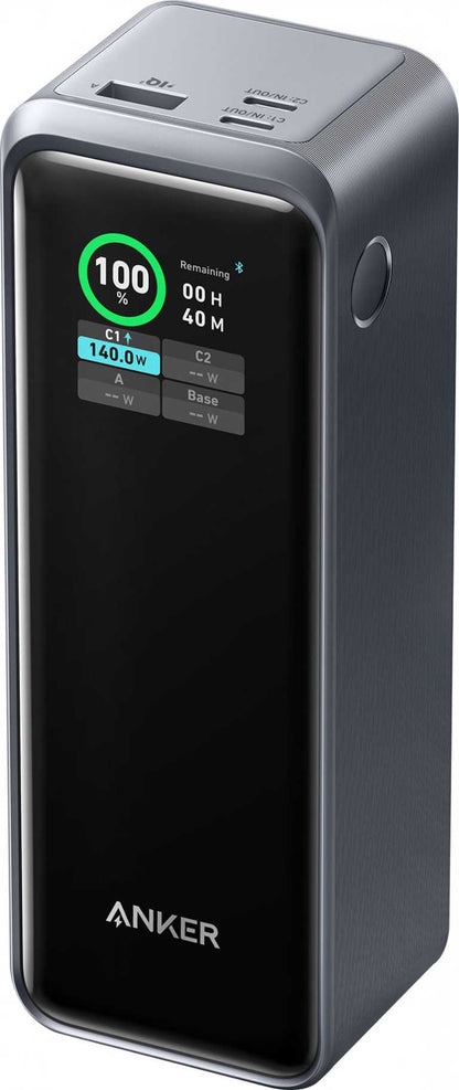 🔋 Anker Prime Power Bank 27650 mAh 250W melns - PD 3.1 | Anker lietotne | MacBook Pro | 37 min uzlāde