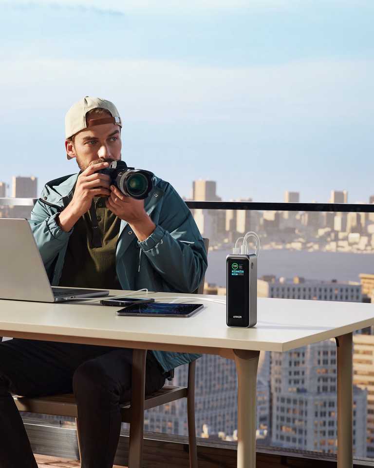 🔋 Anker Prime Power Bank 27650 mAh 250W melns - PD 3.1 | Anker lietotne | MacBook Pro | 37 min uzlāde