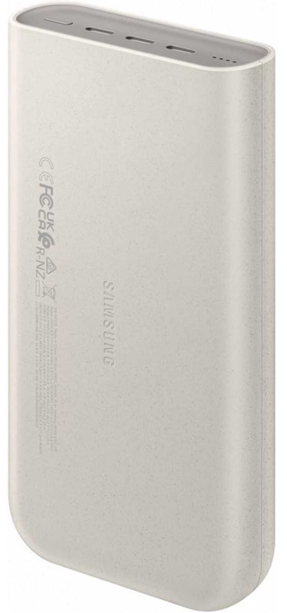 🏜️ Samsung P4520XUE Power Bank 20000 mAh 45W Sand - 3x USB-C | Īpaši ātra uzlāde | Augstākās kvalitātes dizains