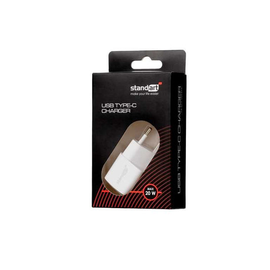 ⚡ Standardowa miniładowarka do telefonu GT-RH21 20 W, biała – USB-C | Kompaktowa | Szybkie ładowanie