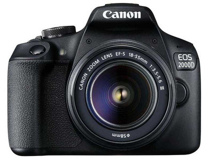 Canon EOS 2000D bezspoguļkamera — 24,1 MP digitālā vienobjektīva spoguļkamera + EF-S 18–55 mm IS komplekts