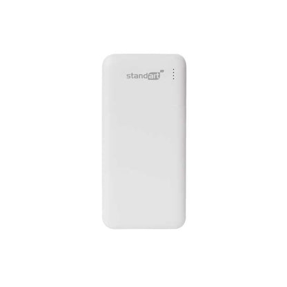 🔋 Standarta Power Bank 10000 mAh 10W Balts - 4 porti | LED indikators | Kompakts | Tīrs dizains