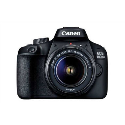 Canon EOS 4000D bezspoguļkamera — 18 MP digitālā spoguļkamera + 18–55 mm objektīva komplekts