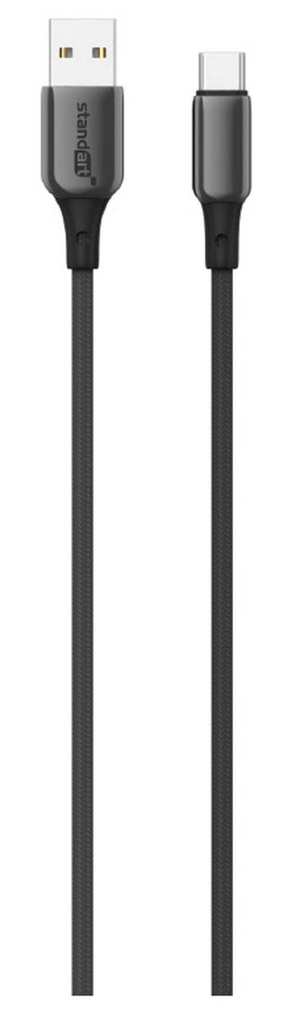 🔌 Standarta GT-XG112 USB-C kabelis 100 cm, melns - USB-A uz USB-C | Ātra datu pārsūtīšana | Universāls