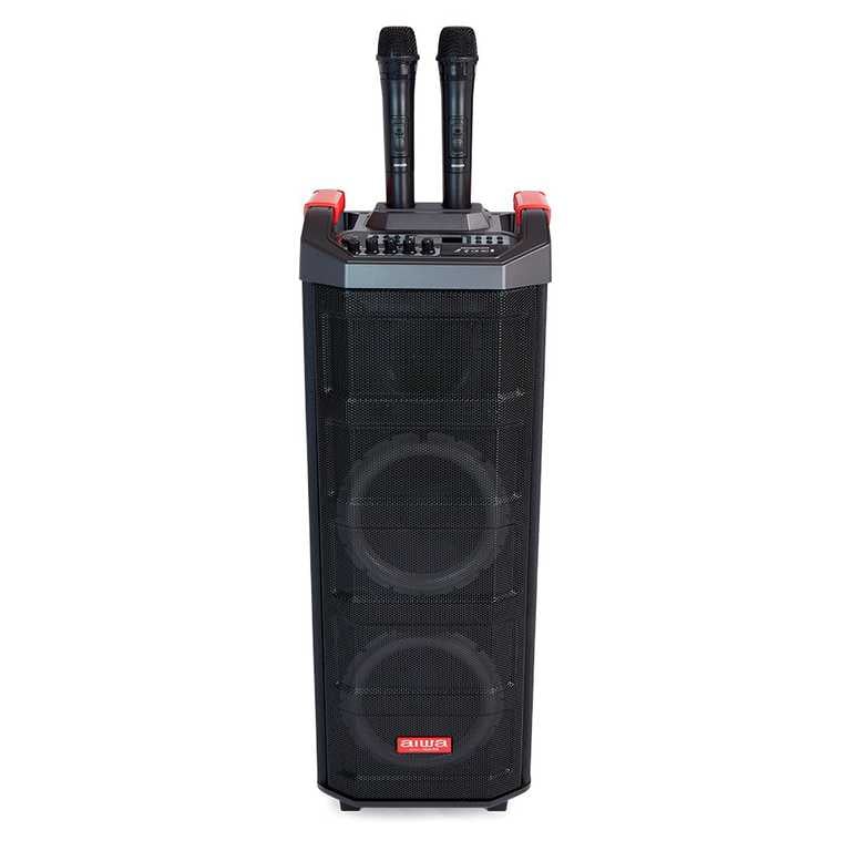 Aiwa KBTUS-608 Garso Sistema su 2 Belaidžiais Mikrofonais, 600 W | Karaoke Kolonėlė