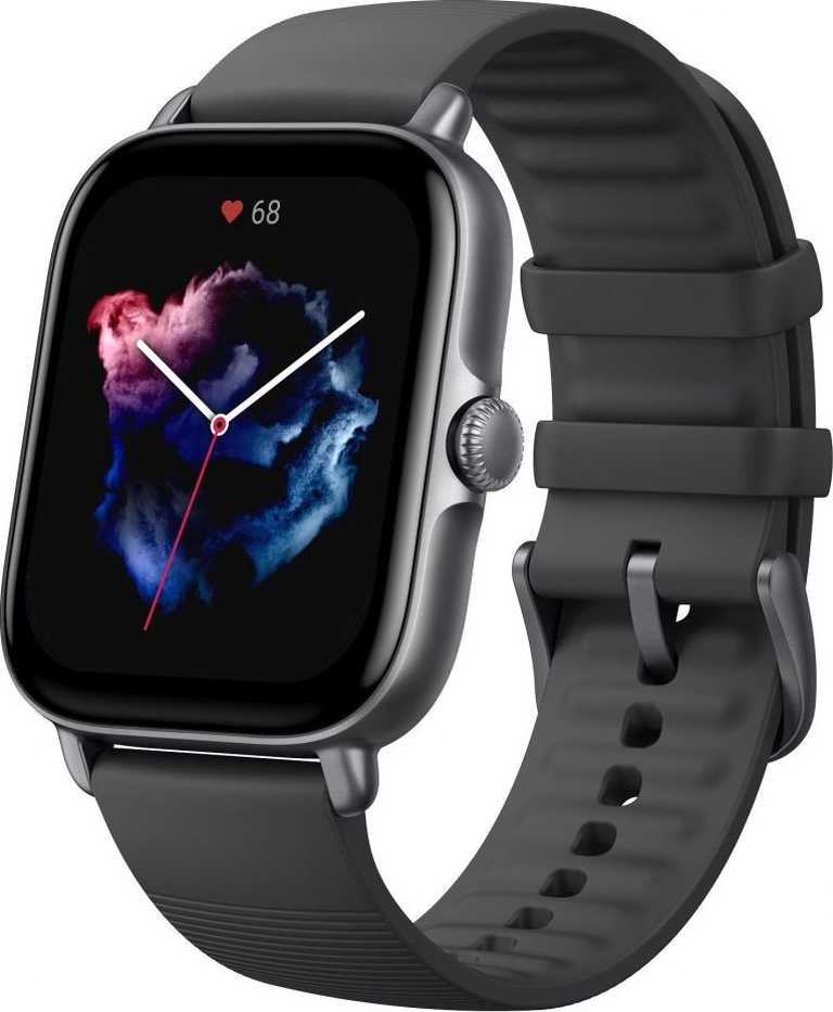 Amazfit GTS 3 juodas išmanusis laikrodis - altimetras, barometras, giroskopas