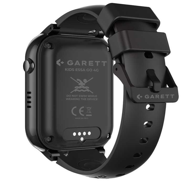 Garett Kids Essa GO 4G juodas - veido atpažinimas, 7 žaidimai, švytintis pakabukas