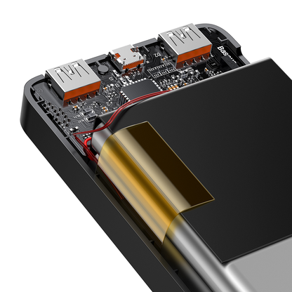 Powerbank Baseus 20000 mAh 20 W, czarny – z ekranem | USB + USB-C | Li-ion | Niezawodne źródło energii