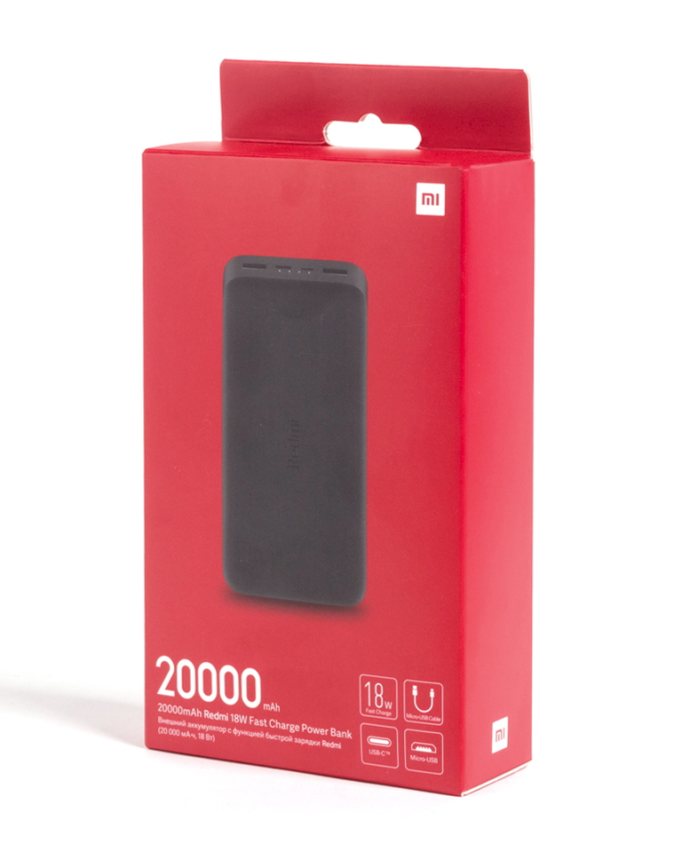 🔋 Xiaomi Redmi Power Bank 20000 mAh melns - 18W ātra uzlāde | 2 ierīces | 4 porti | Ceļojumiem