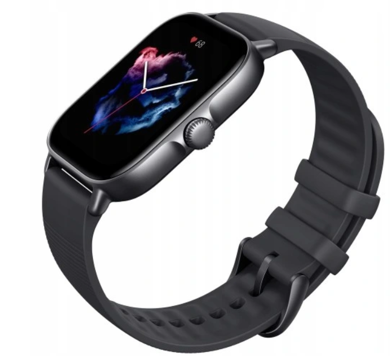 Amazfit GTS 3 juodas išmanusis laikrodis - altimetras, barometras, giroskopas