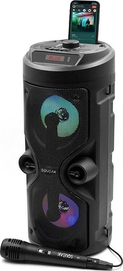 Squeak Harmony SQ1004 | Belaidė kolonėlė su disco apšvietimu, karaoke, 40 W