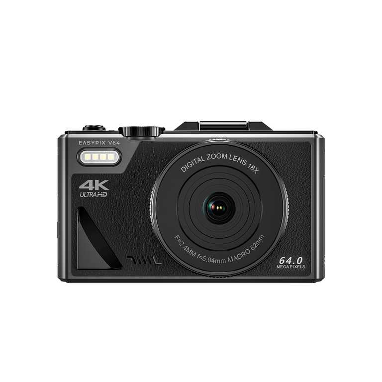 Easypix V64 Flip digitālā kamera — rotējošs ekrāns, kompakts dizains