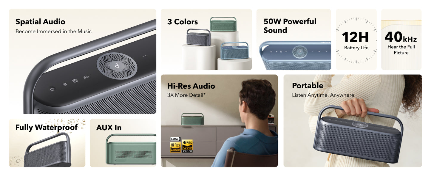 Anker Soundcore Motion X600 | Belaidė kolonėlė, 50 W, IPX7, juoda