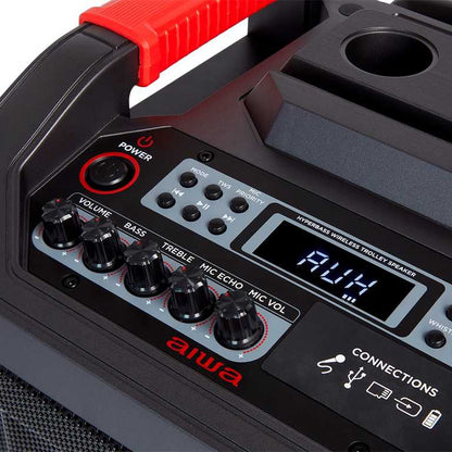 Aiwa KBTUS-608 Garso Sistema su 2 Belaidžiais Mikrofonais, 600 W | Karaoke Kolonėlė