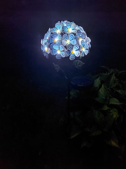 Hortenzijos Saulės Šviestuvas - Elegantiški Gėlių LED Motyvai