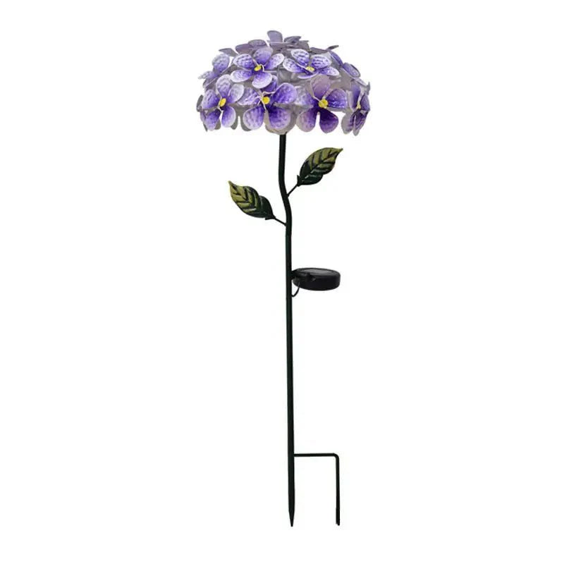 Hortenzijos Saulės Šviestuvas - Elegantiški Gėlių LED Motyvai