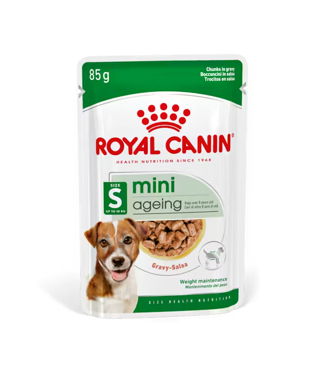ROYAL CANIN Mini Ageing Chunks In Gravy - Влажный корм для пожилых собак мелких пород 12х85г
