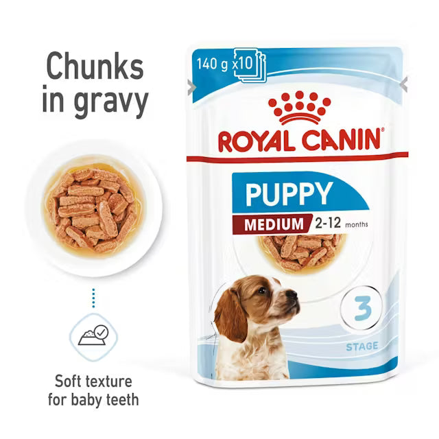 Royal Canin Puppy Medium Chunks in Gravy wet food - For medium breed puppies
