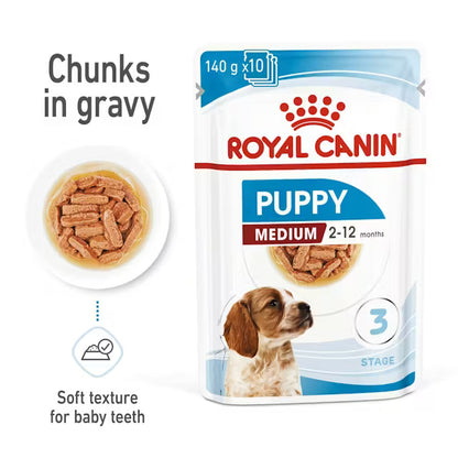 Royal Canin Puppy Medium Chunks in Gravy wet food - For medium breed puppies