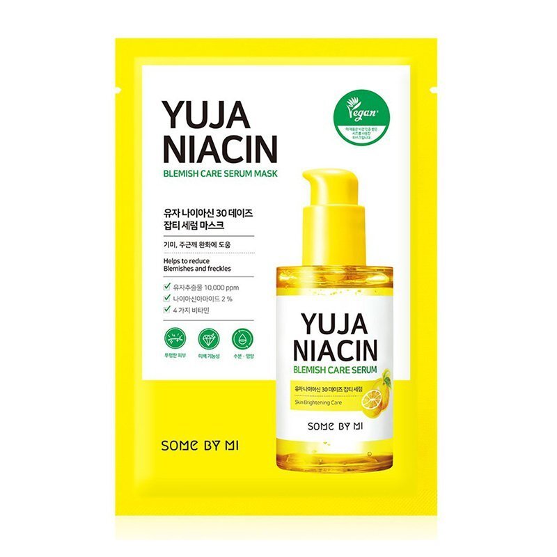 Some By Mi Yuja Niacin Blemish Care Serum Mask - Rozjaśniająca maska ​​w płachcie