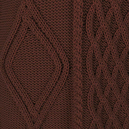 Nonna Zopfmusterpullover aus 100 % Merinowolle Schokolade 