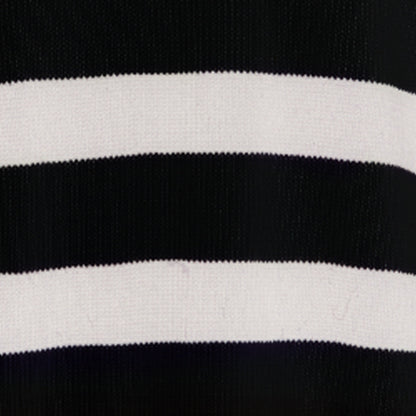 Marina Gestreifter Pullover aus 100 % Merinowolle in Schwarz 