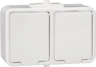 W1103020121 Schneider Electric GWN-240PC Cedar Steckdose 2-fach mit seitlicher Erde und Abdeckung 16A IP44, weiß