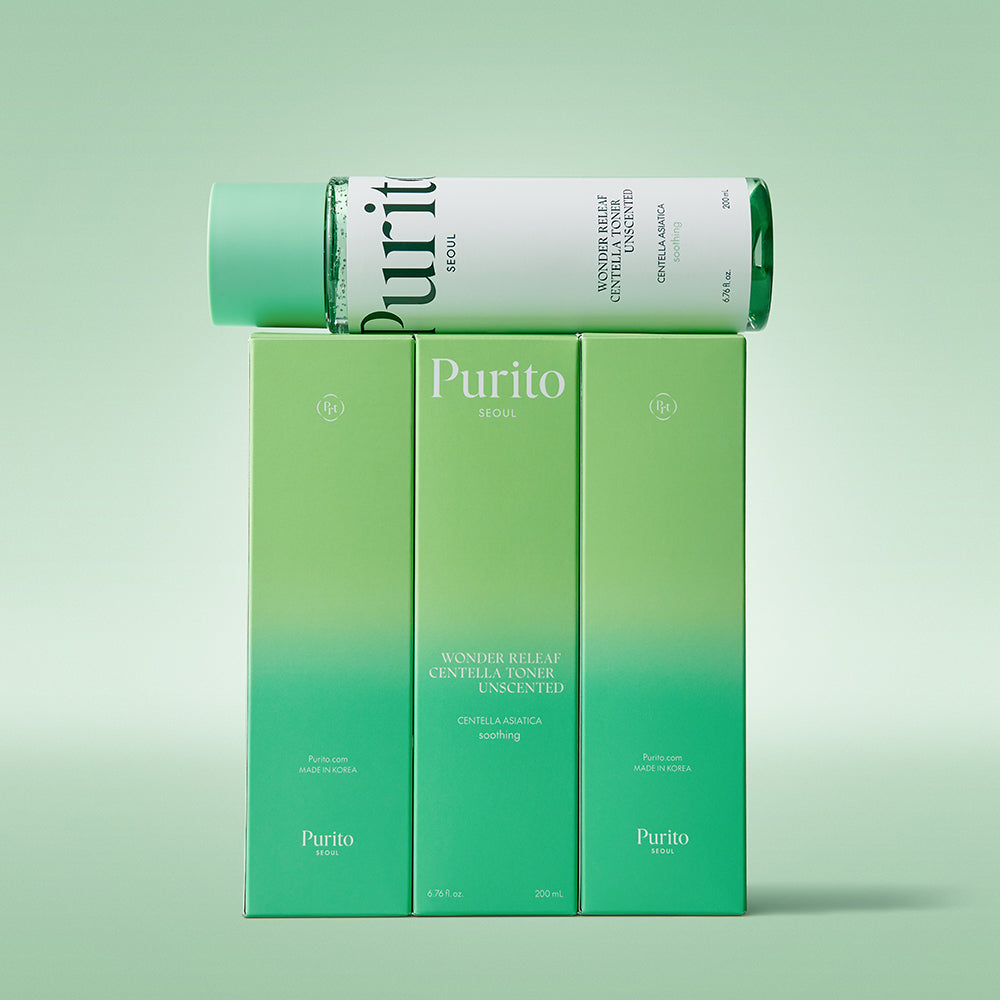 PURITO SEOUL Wonder Releaf Centella Toner Unscented - Bekvapis Veido Tonikas su Centele 200ml