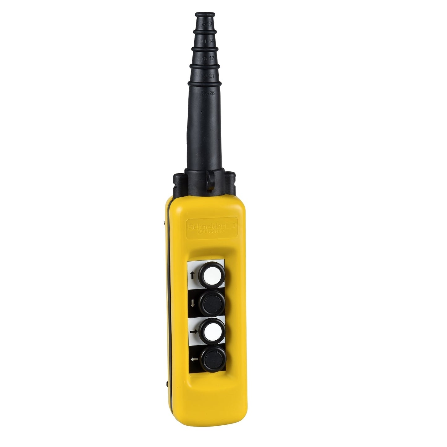 XACA471 Pendant control station, Harmony XAC, plastic, yellow, 4 push buttons with 1NO
