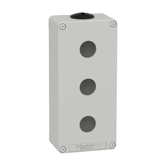 XAPD3203 Empty control station, Harmony XAP, XB2 SL, zinc alloy, grey, M25, 3 cut outs 22mm, 80x175x51,5mm